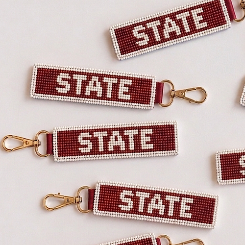 SC - ETA 8/24-9/7 STATE Beaded Keychain