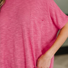 Basically Flowing Dolman Sleeve Top in Hot Pink