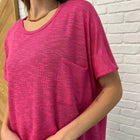 Basically Flowing Dolman Sleeve Top in Hot Pink