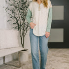 Because I Can Drop Shoulder Henley Top