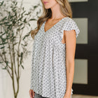 Bloom Service V-Neck Blouse in Ivory
