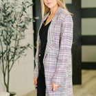 Brixton Tweed Midi Blazer in Lavender Ivory