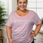 Bubblegum Stripes Twist Back Tee