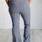 Building Habits Twill Flared Crossover Waist Pant in Titanium