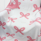 SC - Pink and Cream Bow Luxury Blanket