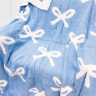 SC - Blue and Cream Bow Luxury Blanket