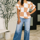 Cafe Check Relaxed Fit Sweater