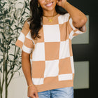 Cafe Check Relaxed Fit Sweater