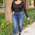 Can You Believe It Basic Long Sleeve Top In Black