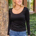 Can You Believe It Basic Long Sleeve Top In Black