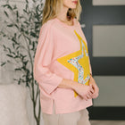 Catch a Star Mixed Print Star Patch Top