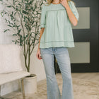 Caught You Looking Crinkle Woven Blouse