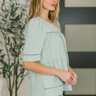 Caught You Looking Crinkle Woven Blouse