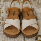 Chester Platform Nubuck Wedge Sandals in Cream