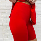 Comfy Cruising Top and Biker Shorts Set in Ruby