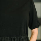 Contrast Charm Midi Black Dress