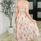 Country Crush Adjustable Strap Dress in Cream and Red