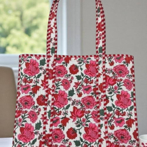 SC - Poppy Lane Pink Floral Tote Bag