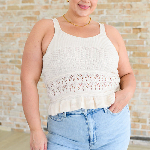 Day Dancing Ruffle Knit Tank Top