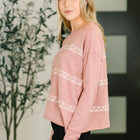 Down to Every Detail Drop Shoulder Long Sleeve in Dusty Rose