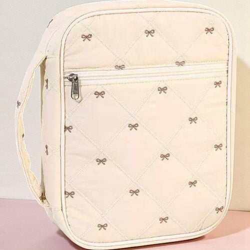 SC - Cream and Brown Bow Bible Cover