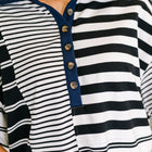 Everlasting Love Striped Collared Dress in Black and Navy
