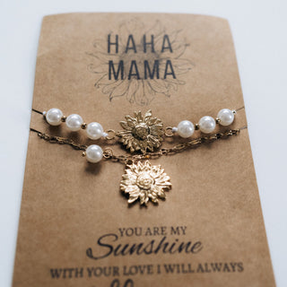 Mommy and Me Sunflower Necklace & Bracelet Set