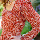 First Kiss Long Sleeve Maxi Dress In Rust