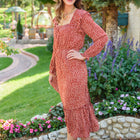 First Kiss Long Sleeve Maxi Dress In Rust