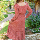 First Kiss Long Sleeve Maxi Dress In Rust