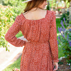 First Kiss Long Sleeve Maxi Dress In Rust