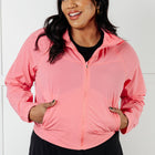 Fit Happens Nylon Tennis Jacket in Coral Rose