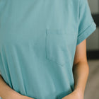 Fix You Right Up Short Sleeve Midi Dress in Dusty Teal