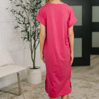 Fix You Right Up Short Sleeve Midi Dress in Hot Pink