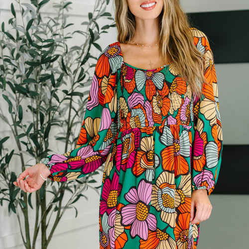 Floral Affairs Scoop Neck Dress