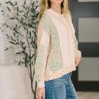Floral Patchwork Hooded Pullover