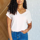 Frequently Asked Questions V-Neck Top in Blush