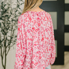 Garden Kiss V-Neck Puff Sleeve Blouse