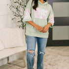 Get My Fixin' Cable Ribbed Knit Hooded Top
