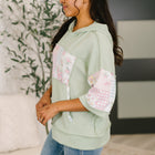 Get My Fixin' Cable Ribbed Knit Hooded Top