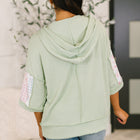 Get My Fixin' Cable Ribbed Knit Hooded Top