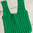 Girls Day Open Weave Bag in Green