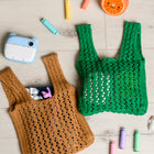 Girls Day Open Weave Bag in Green