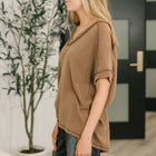 Growing Restless V-Neck Tee in Brown