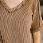 Growing Restless V-Neck Tee in Brown