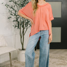 Growing Restless V-Neck Tee in Coral