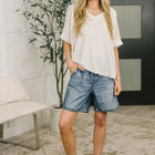 Growing Restless V-Neck Tee in White