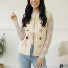 Sweetheart Stitch Embroidered Vest