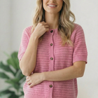 Simply Sweet Button Down Pink Sweater