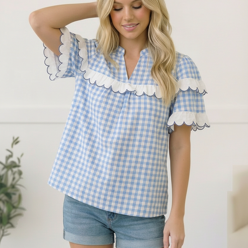 Sweet Meadow Cotton Gingham Top